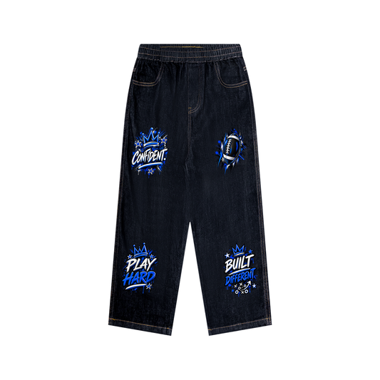 MEKS KID'S Straight Leg Elastic Waist Jeans for Boys